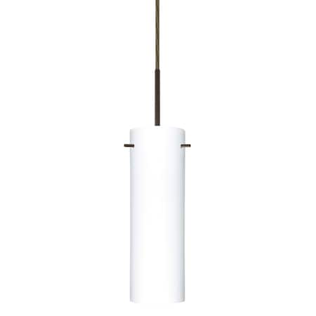 Besa Lighting Copa Cord Pendant, Opal Matte, Bronze Finish, 1x40W Candelabra 1BT-493007-BR
